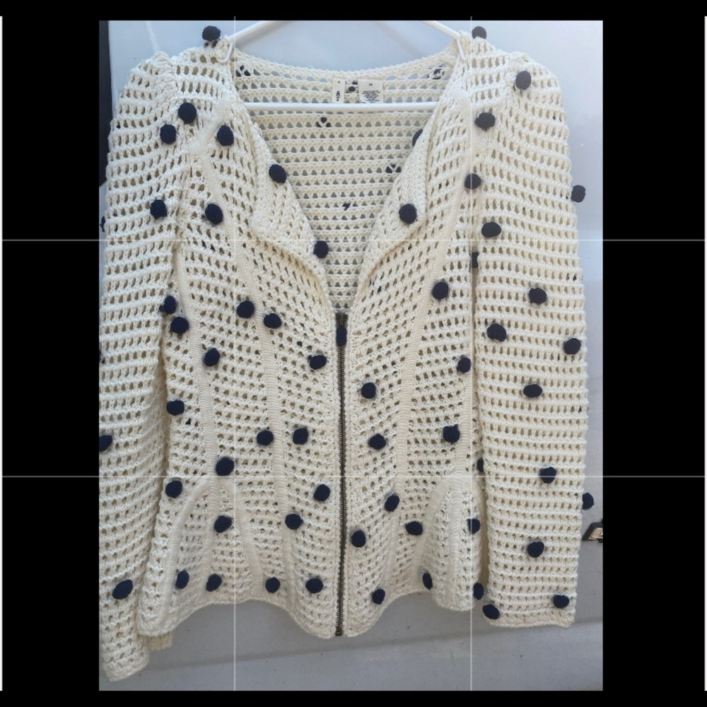 Moth Candy Dot Pom Pom Sweater